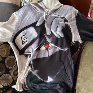 Anime Graphic Hoodie with Eye Design